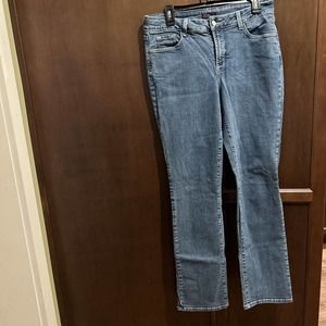 NYDJ Womens Jeans Size 12 Medium Wash Marilyn Bling On Pockets